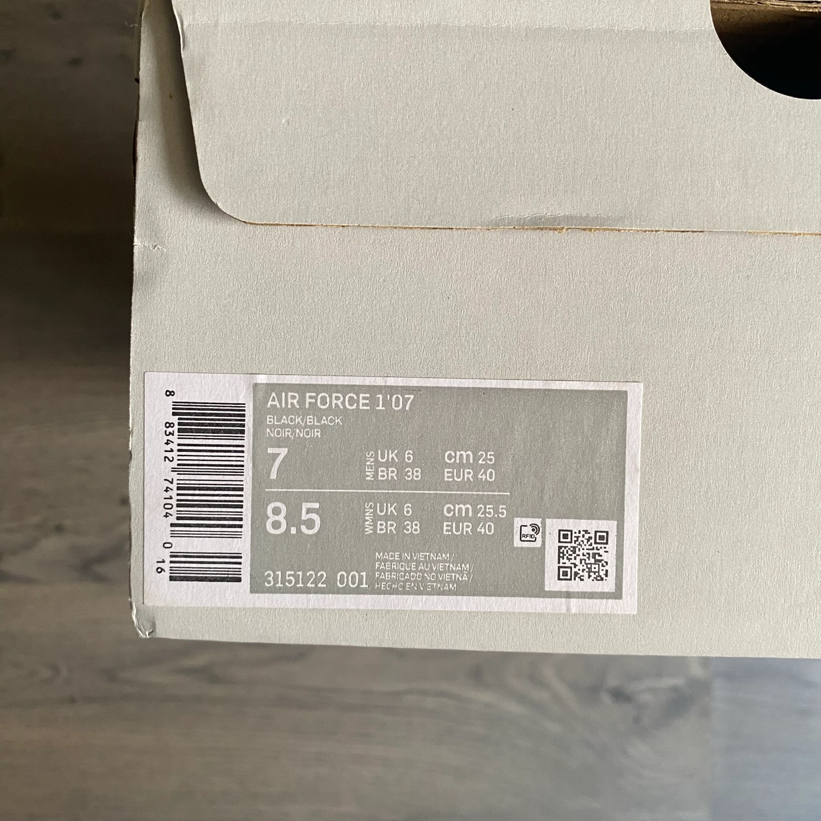Nike Air Force 1 Triple Black Negras | Talla 40 | Nuevas | Con Caja – photo 9